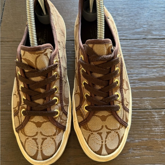 Coach Brown Signature Sneakers 7.5 - Picture 2 of 11